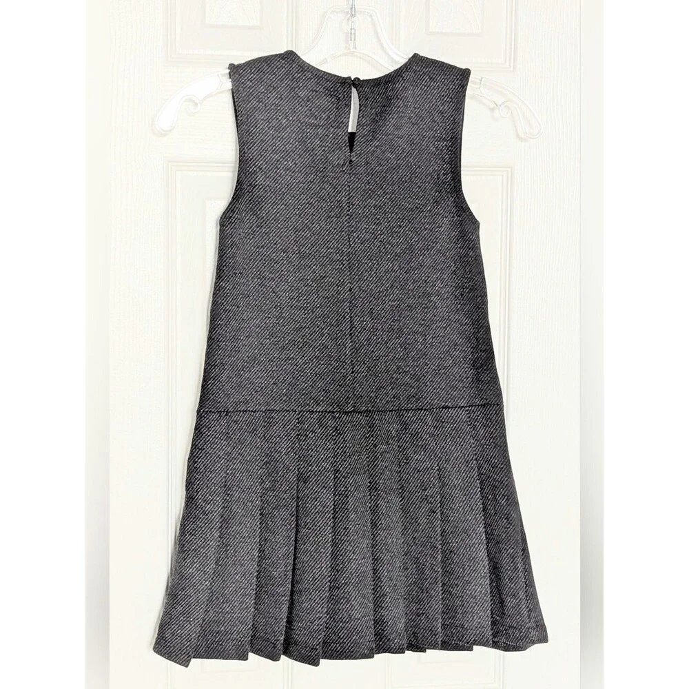 ZARA Girls (Size 8) Jumper/Pinafore/Tunic Dress w/Pleated Skirt & Buckle Accents